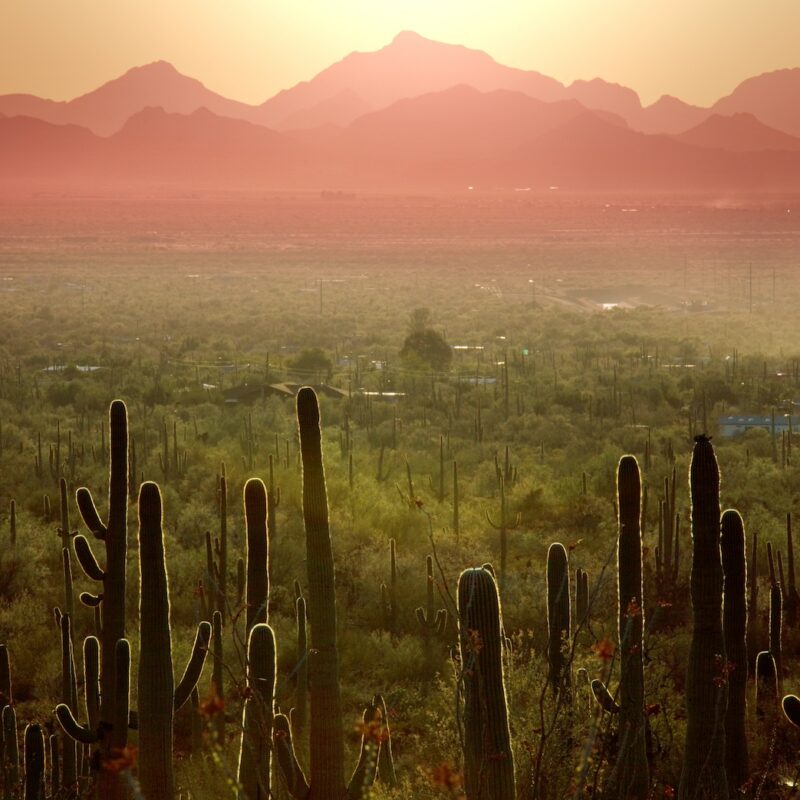 Landscapes over suburb of Tucson.