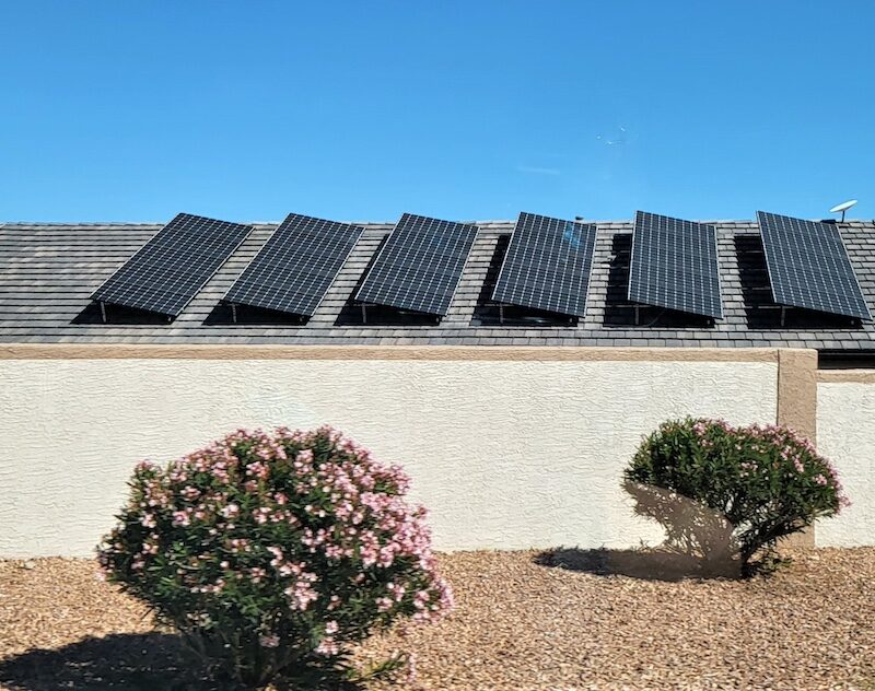 Solar panels as seen on a rooftop home in Arizona.